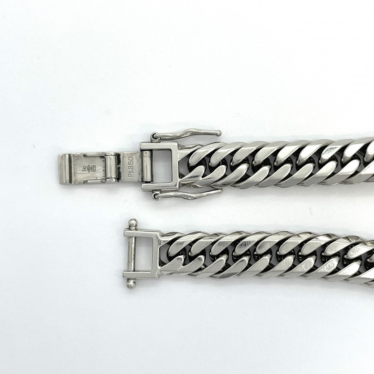 【5khe030】喜平 ブレスレット Pt850 プラチナ 6面 ダブル 21.3cm 53.1g キヘイ【中古】メンズ レディース ユニセックス