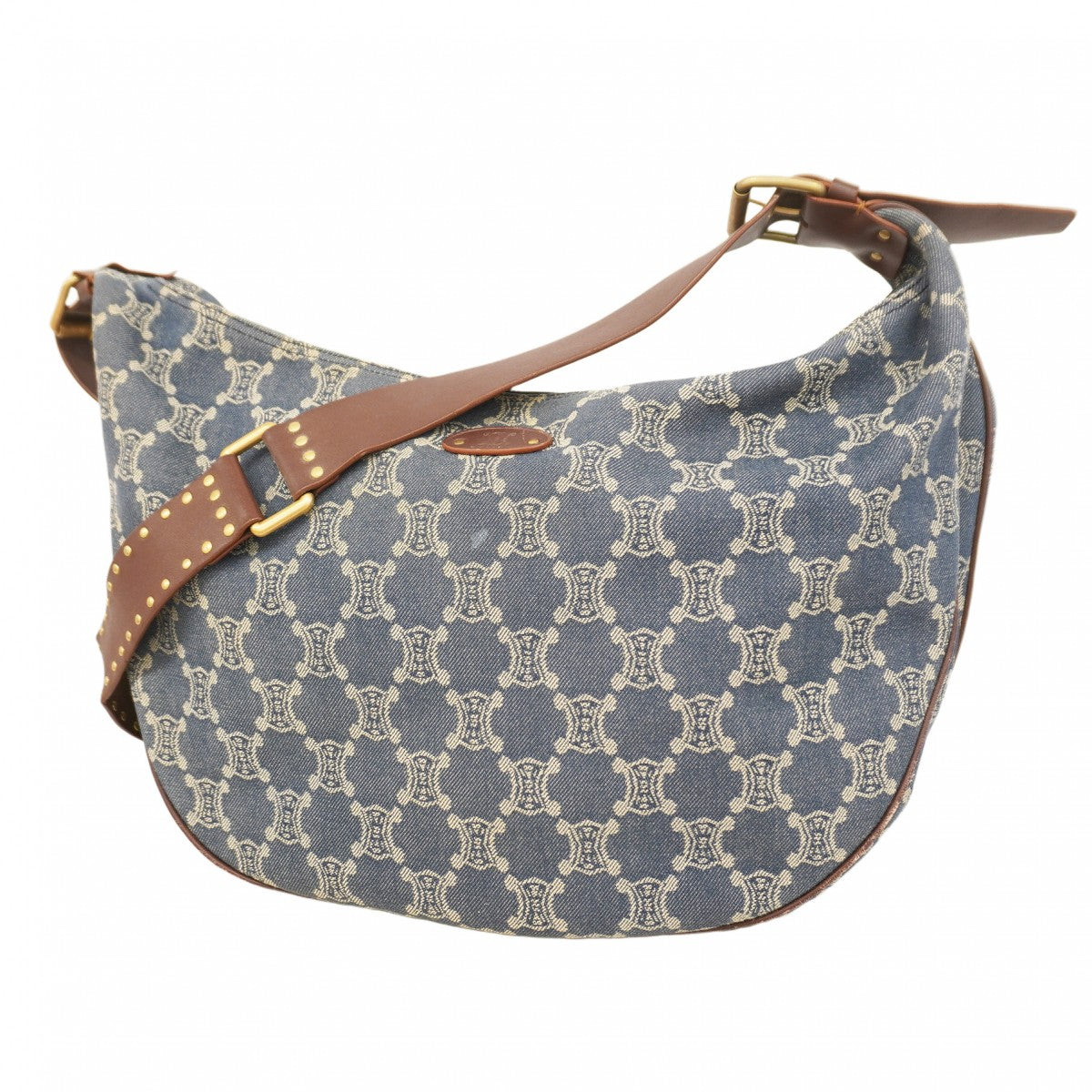 【美品】CELINE セリーヌ ケース マカダム デニム ゴールド金具 CELINE - 【中古】 セリーヌ コインケース マカダム デニム