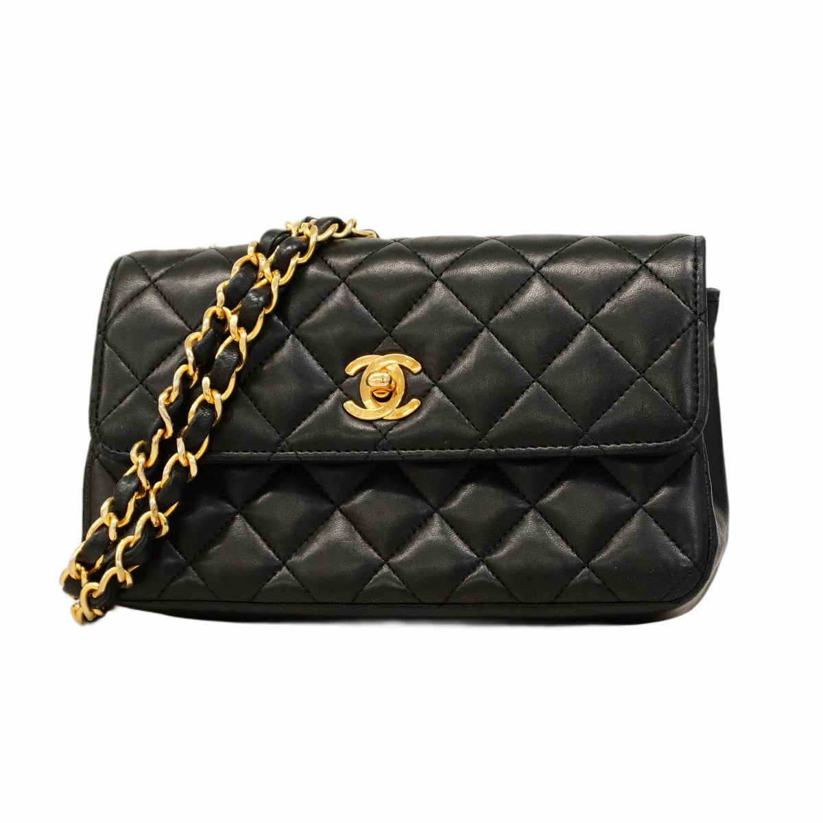 【極美品】シャネル CHANEL マトラッセミニ チェーンショルダーバッグ ラム シャネル ミニマトラッセ ラム ブラック チェーン ショルダー