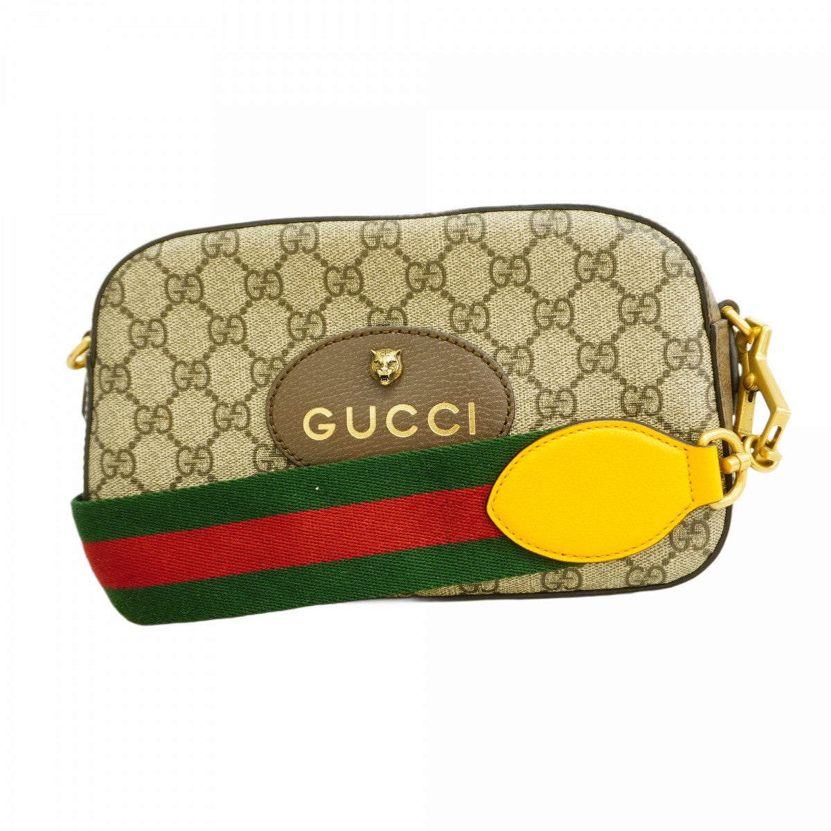 【希少】グッチ　ショルダーバッグ　GGスプリーム　ゴールド金具　PVC　レザー 5mb1304-h】グッチ ショルダーバッグ GGスプリーム 246413 PVC