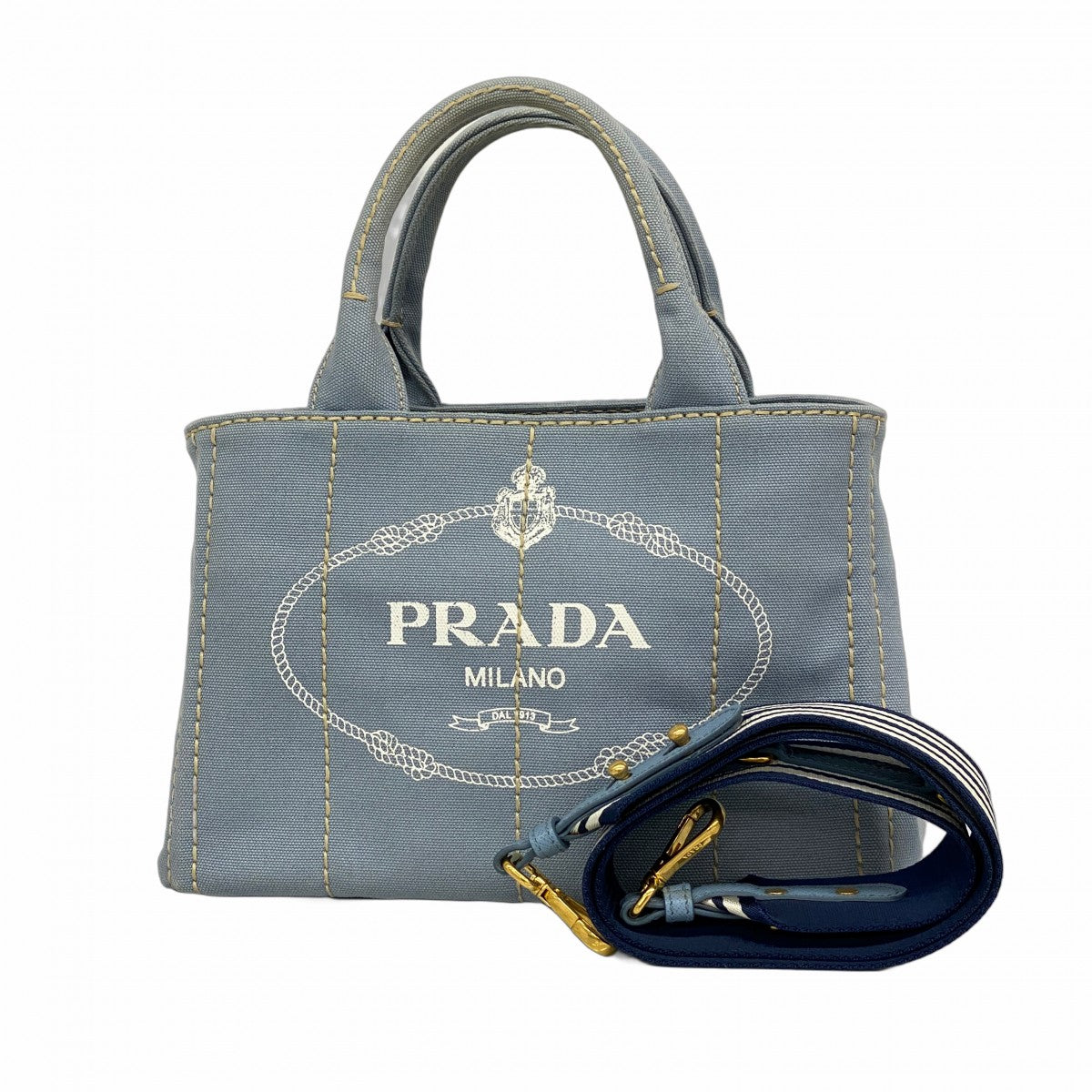 5ma0852-h】プラダ ハンドバッグ カナパ キャンバス スカイ