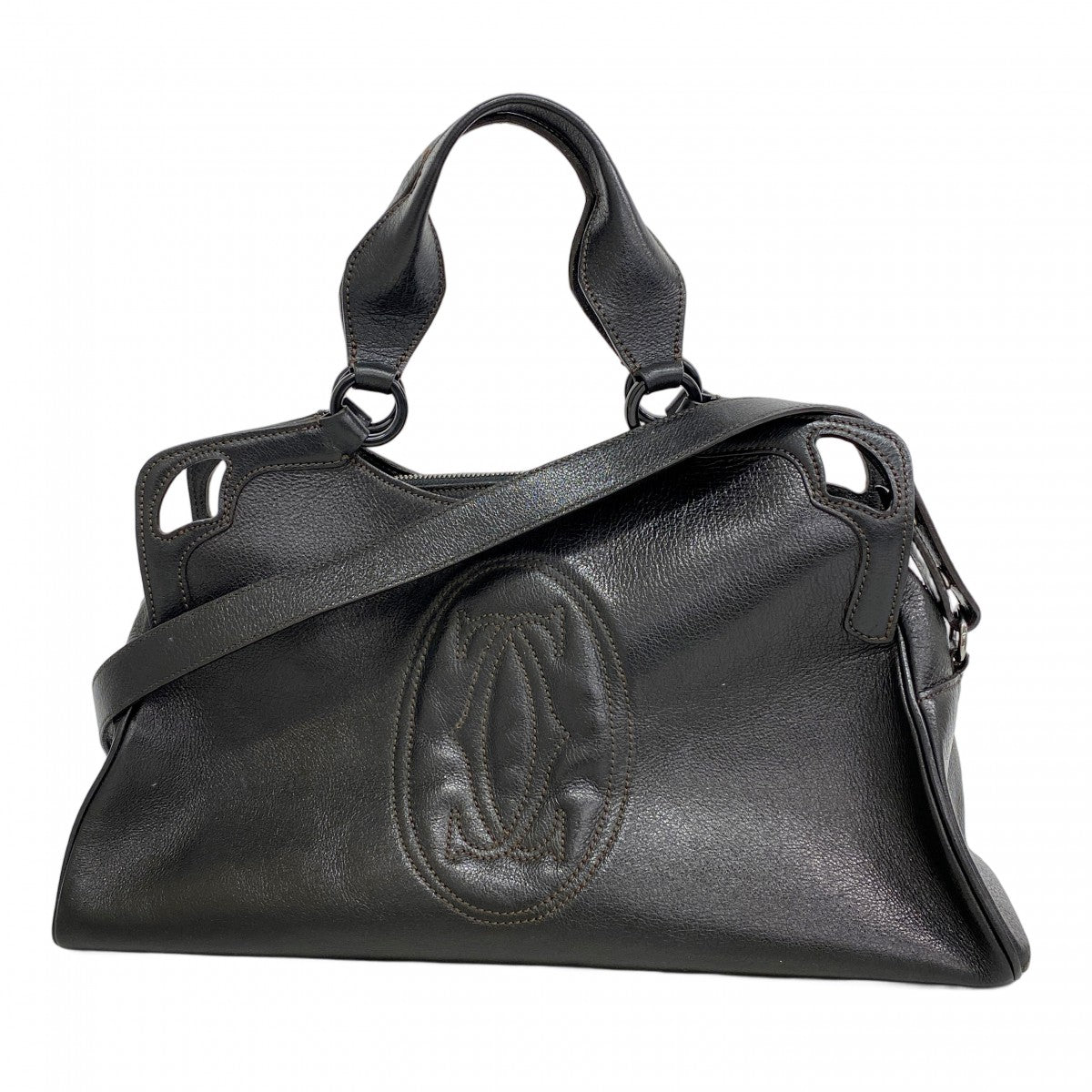 5ma1005-h】カルティエ ハンドバッグ マルチェロ レザー