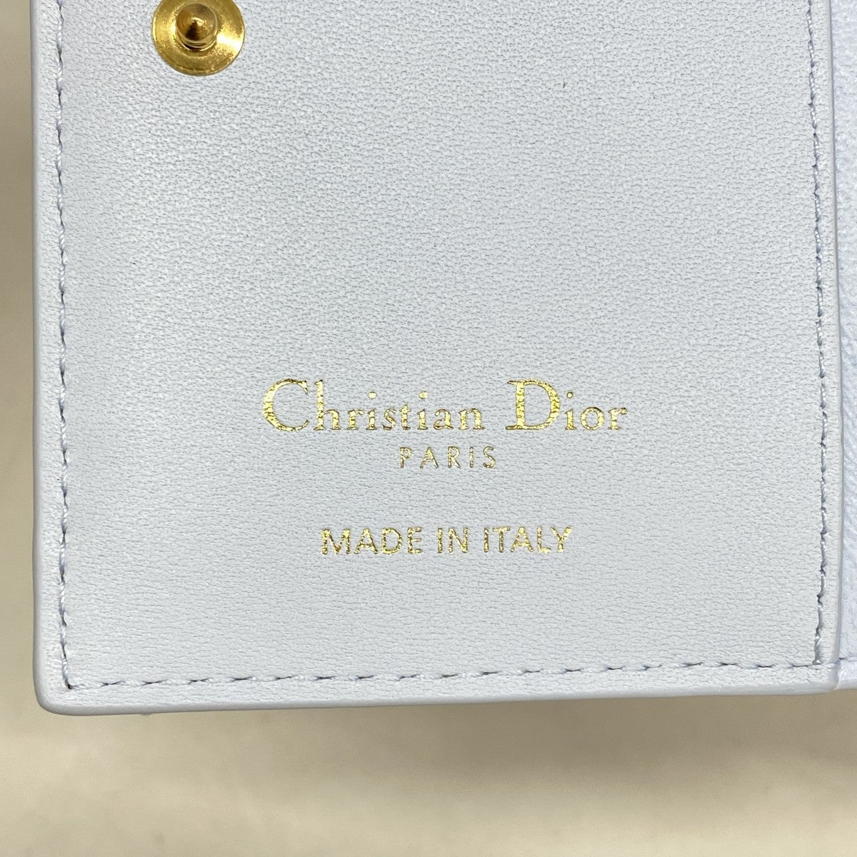 【5mb1222-h】クリスチャンディオール 財布 カナージュ カロ レザー ブルー ゴールド金具【中古】レディース