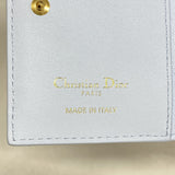 【5mb1222-h】クリスチャンディオール 財布 カナージュ カロ レザー ブルー ゴールド金具【中古】レディース
