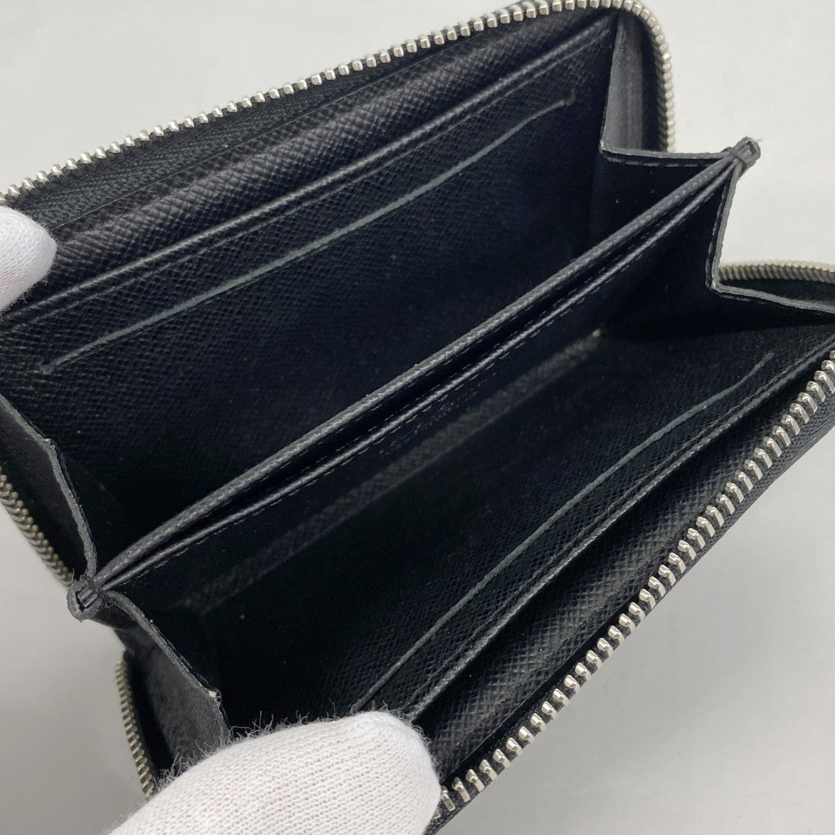 【5mb1613】ルイヴィトン コインケース ダミエ・グラフィット ジッピーコインパース N63076 ブラック【中古】メンズ