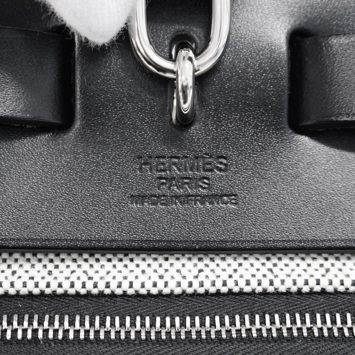 【5mb1634】エルメス ハンドバッグ エールバッグジップPM トワルアッシュ・ベルリンヌ ブラック シルバー金具 K刻印 2wayバッグ【中古】レディース