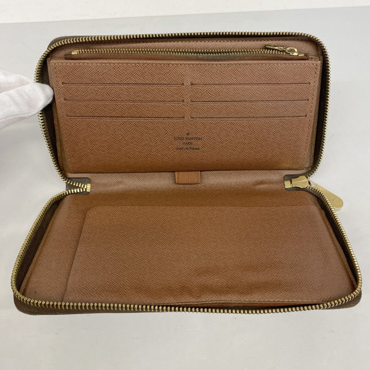 【5mb1653】ルイヴィトン 長財布 モノグラム ジッピーオーガナイザー M60002 ブラウン【中古】メンズ