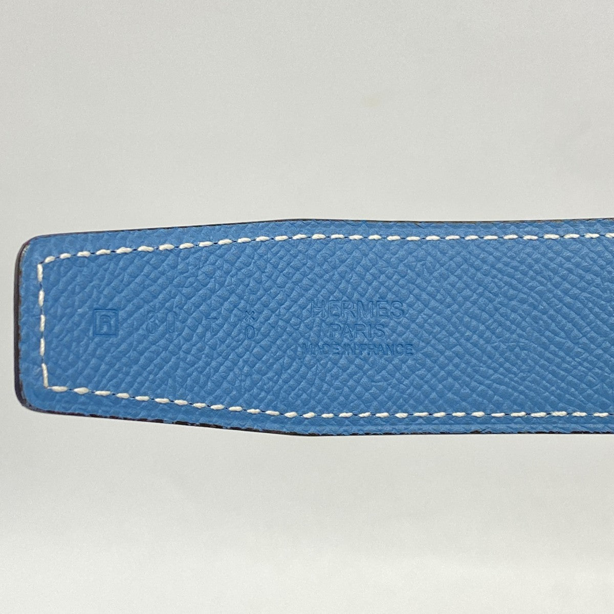 【5mb1710】エルメス ベルト Hオカレ ヴォーエプソン ヴォーシャモニー ブラック ブルージーン □R刻印【中古】メンズ レディース ユニセックス