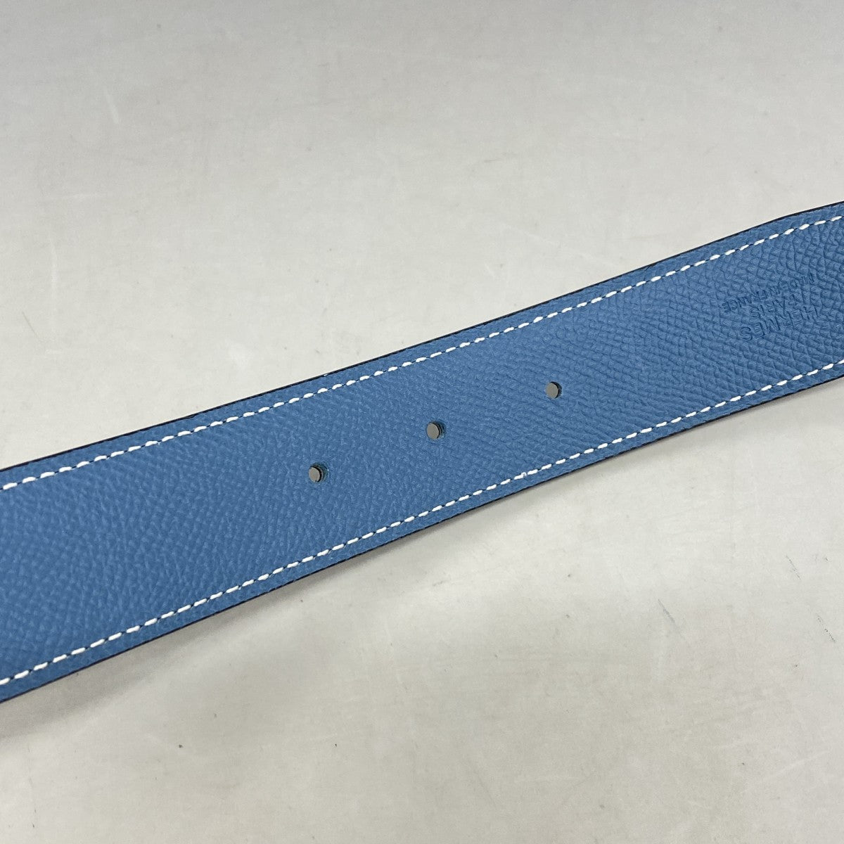 【5mb1710】エルメス ベルト Hオカレ ヴォーエプソン ヴォーシャモニー ブラック ブルージーン □R刻印【中古】メンズ レディース ユニセックス