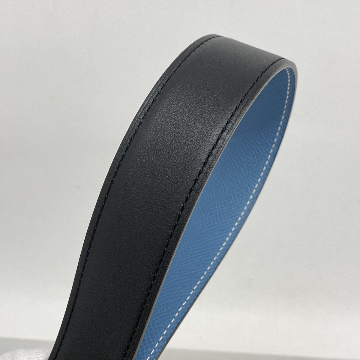 【5mb1710】エルメス ベルト Hオカレ ヴォーエプソン ヴォーシャモニー ブラック ブルージーン □R刻印【中古】メンズ レディース ユニセックス