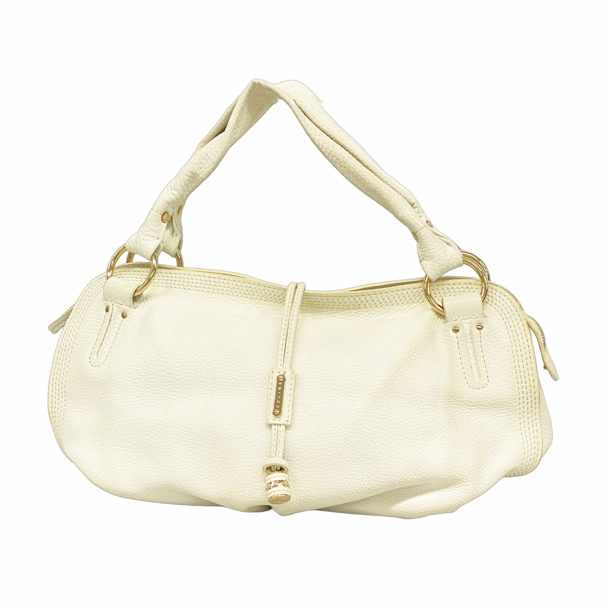 5mb1877-h】セリーヌ ハンドバッグ レザー ホワイト ゴールド