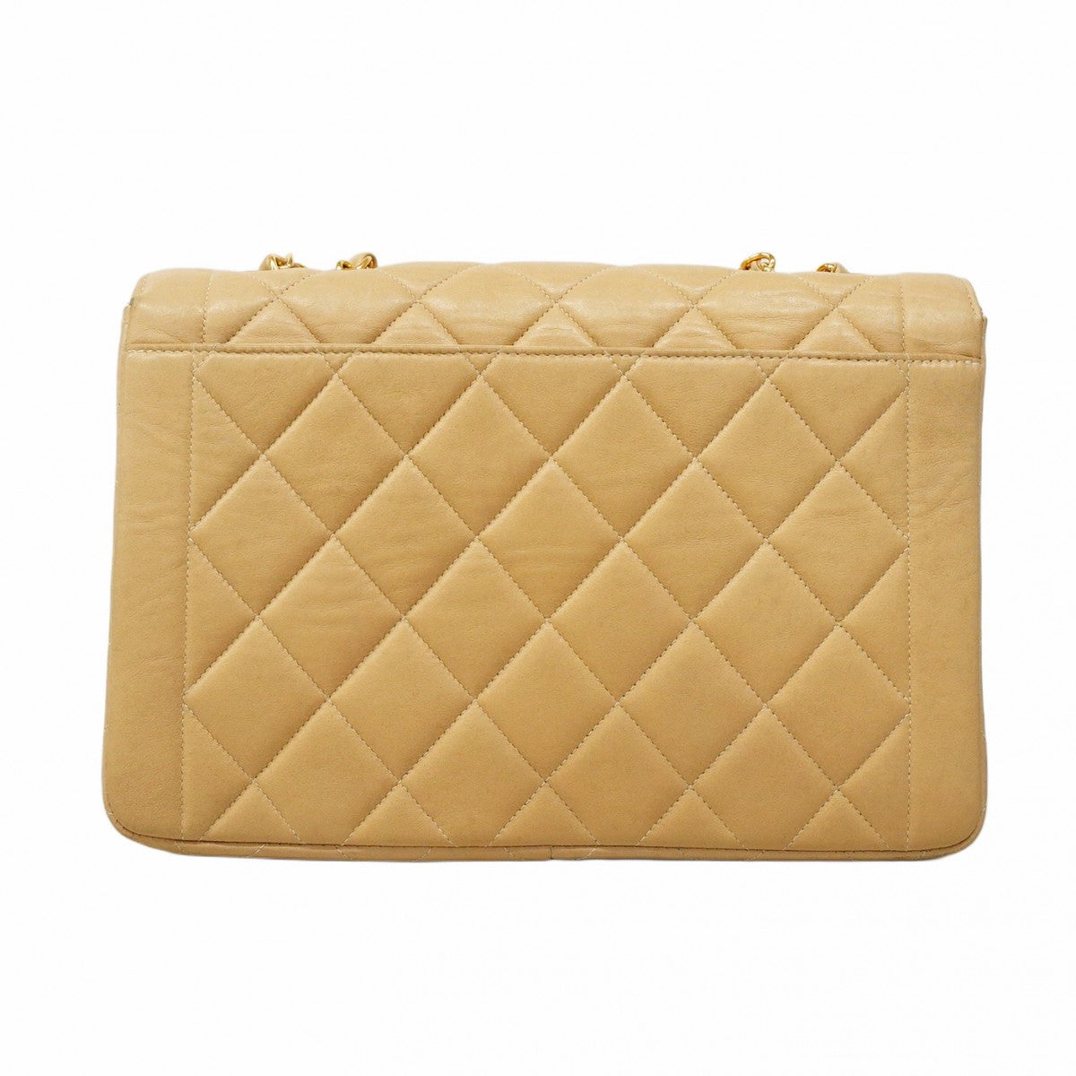 【5mc2554】シャネル ショルダーバッグ マトラッセ Wチェーン ラムスキン ベージュ ゴールド金具【中古】レディース