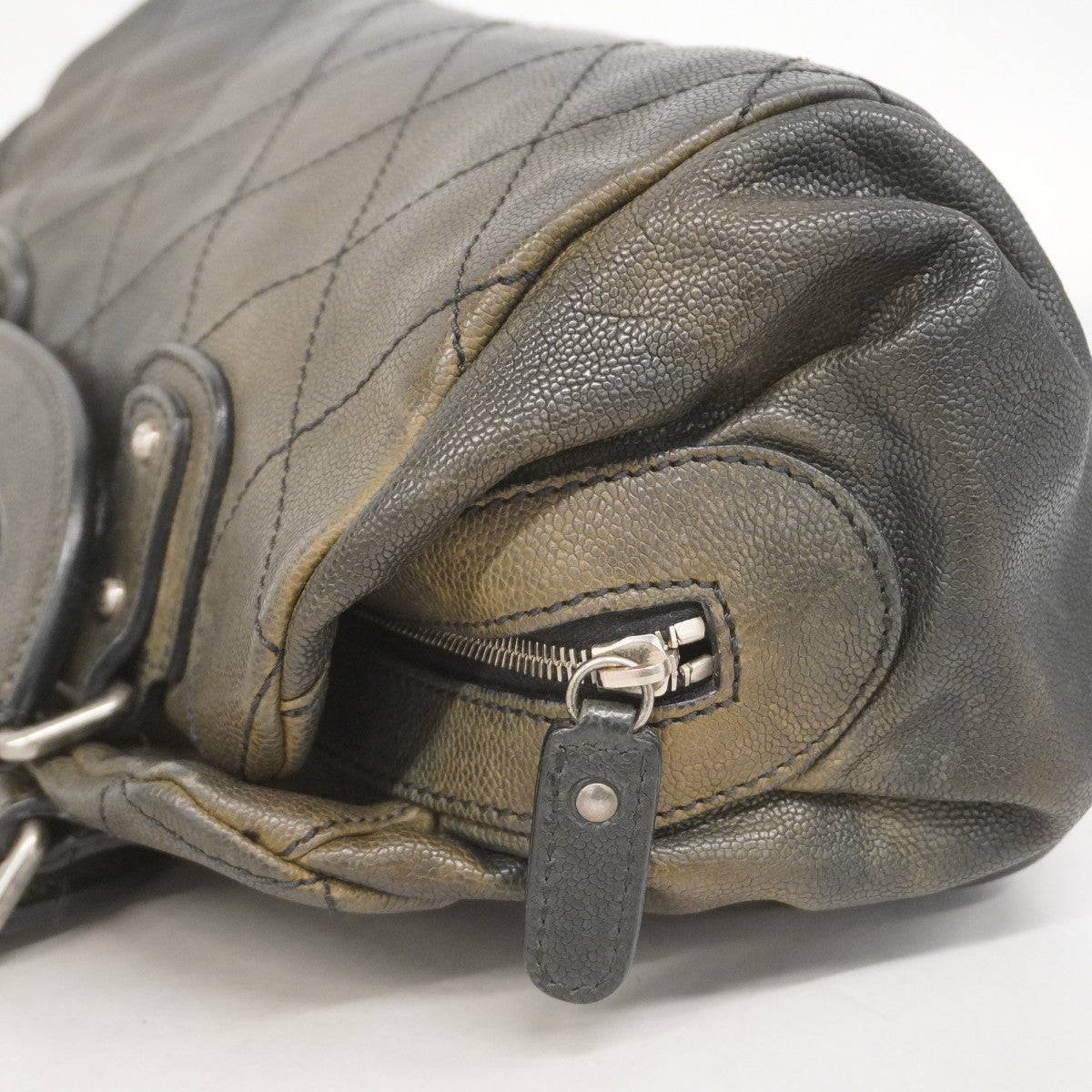 【5mc2591】シャネル ハンドバッグ マトラッセ キャビアスキン ブラック シルバー金具【中古】レディース