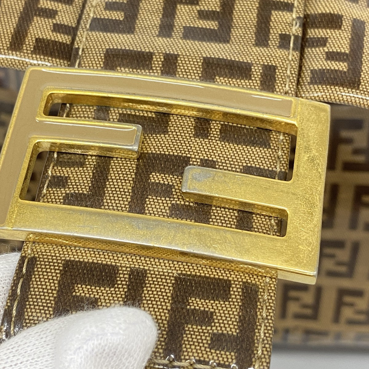 【5mc2624】フェンディ ハンドバッグ ズッカ PVC ブラウン ゴールド金具【中古】レディース