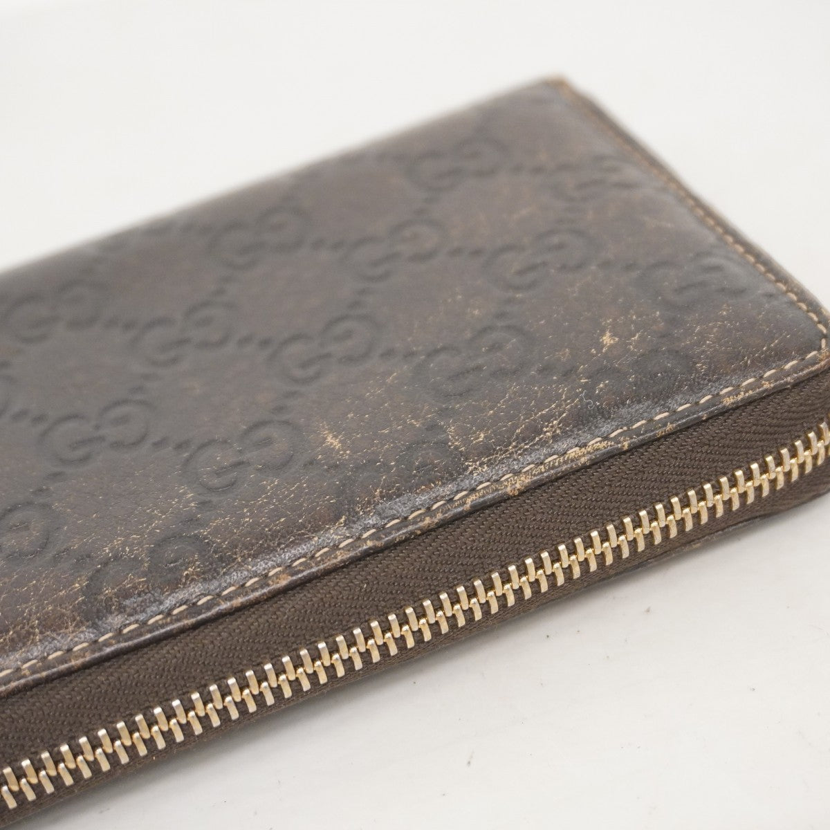 【5mc2652】グッチ 長財布 グッチシマ バンブー 224253 レザー ブラウン ゴールド金具【中古】レディース