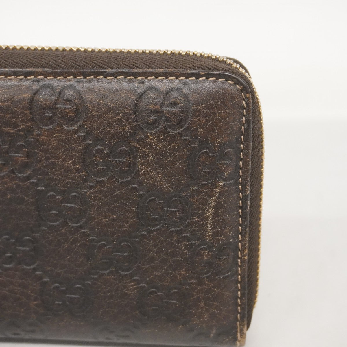 【5mc2652】グッチ 長財布 グッチシマ バンブー 224253 レザー ブラウン ゴールド金具【中古】レディース