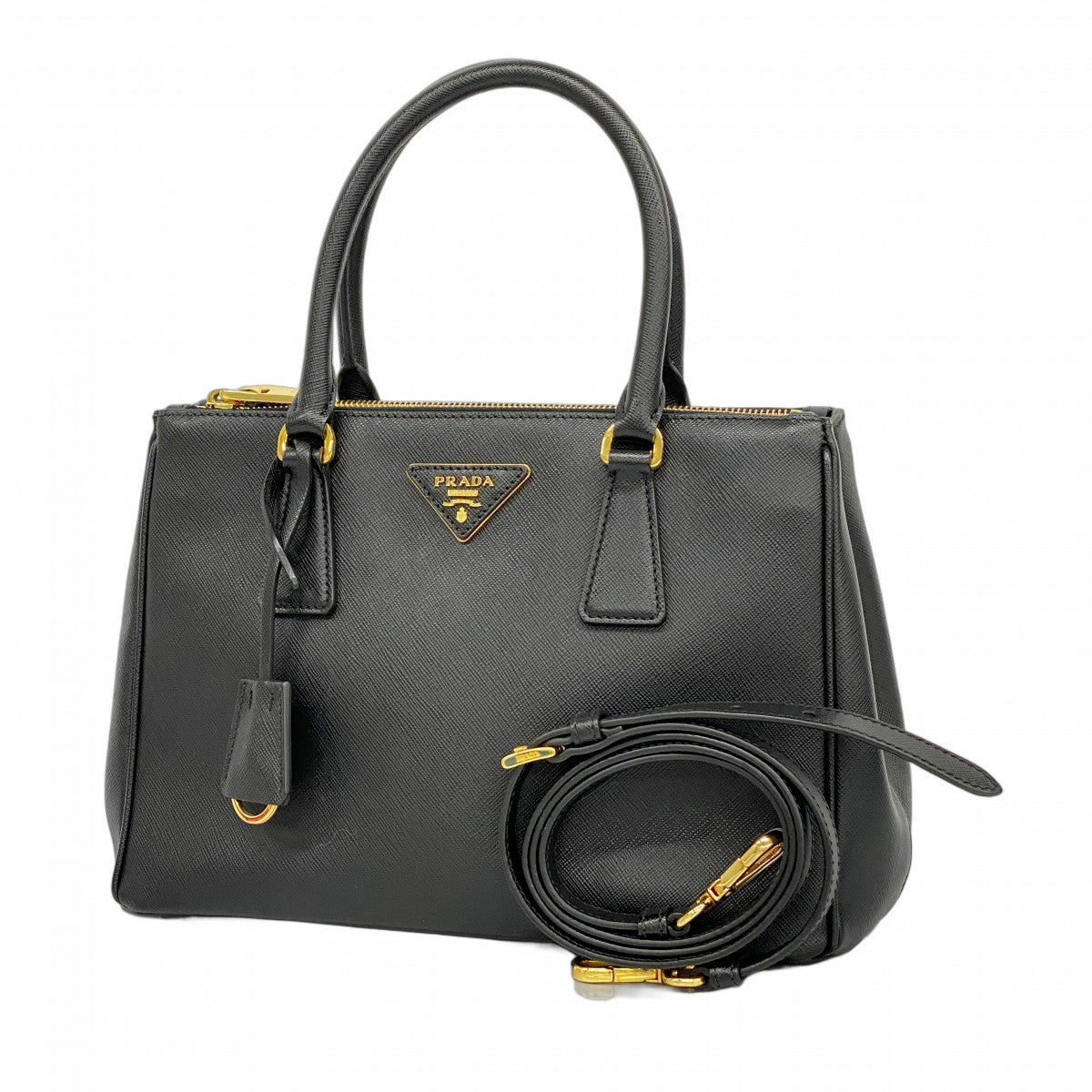 5mc2707】プラダ ハンドバッグ サフィアーノ レザー ブラック