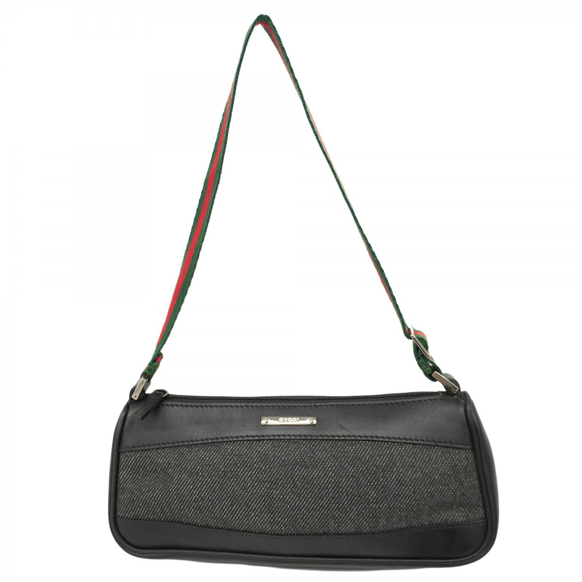 5md4456】グッチ ポーチ シェリーライン 92820 デニム ブラック