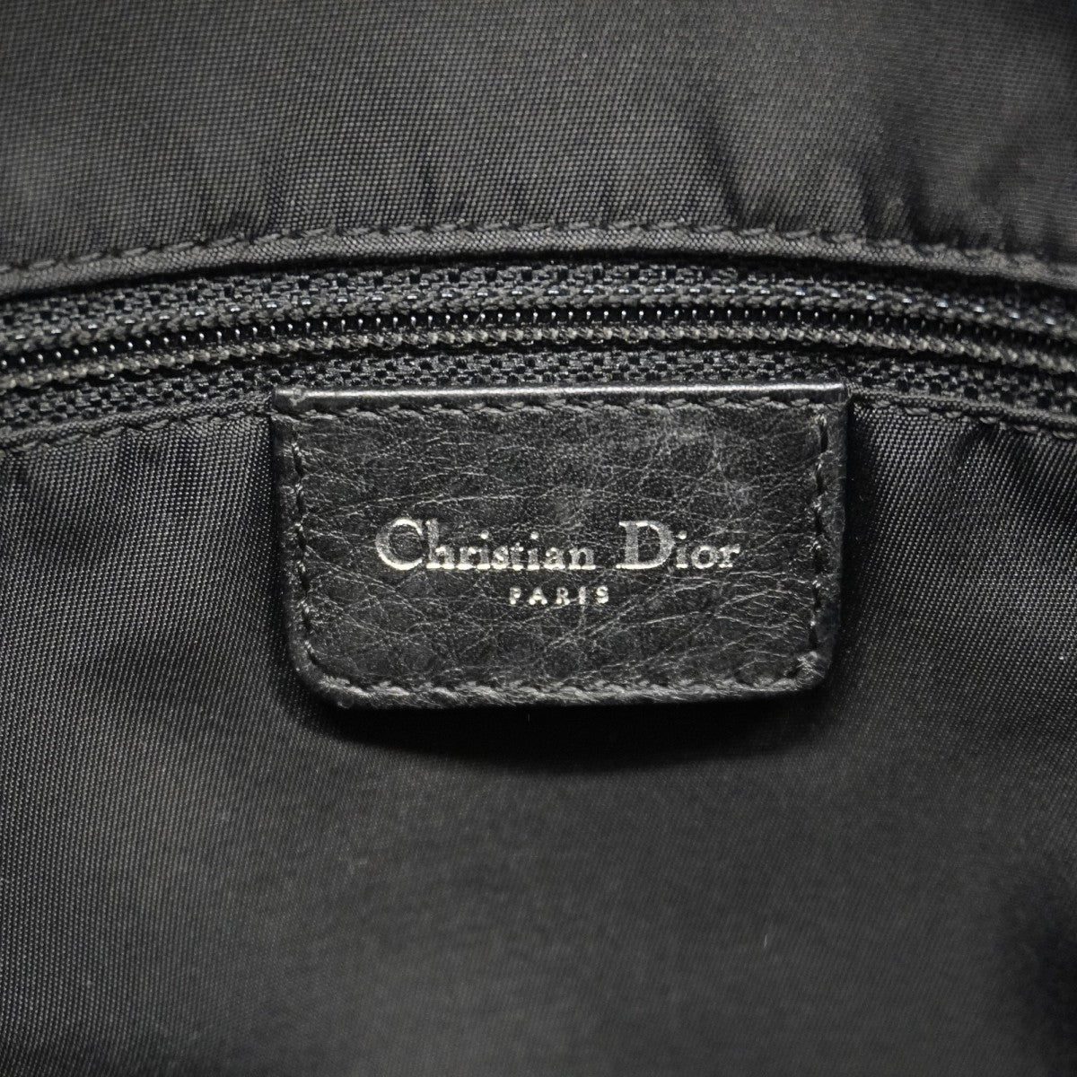 【5md4984】クリスチャンディオール ショルダーバッグ トロッター キャンバス ブラック ネイビー シルバー金具【中古】レディース