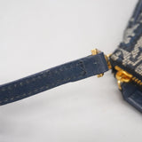 【5md5112】クリスチャンディオール ハンドバッグ トロッター キャンバス ネイビー ゴールド金具【中古】レディース