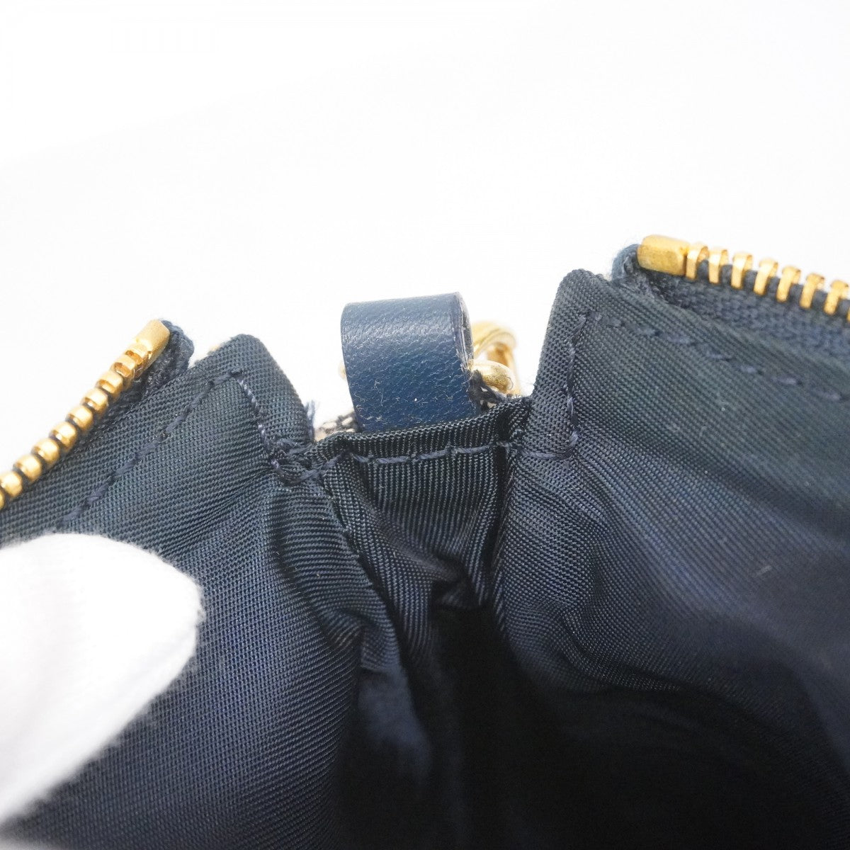 【5md5112】クリスチャンディオール ハンドバッグ トロッター キャンバス ネイビー ゴールド金具【中古】レディース