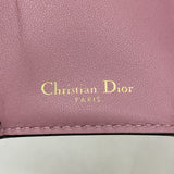 【5md5152】クリスチャンディオール 三つ折り財布 サドル レザー ピンク ゴールド金具【中古】レディース