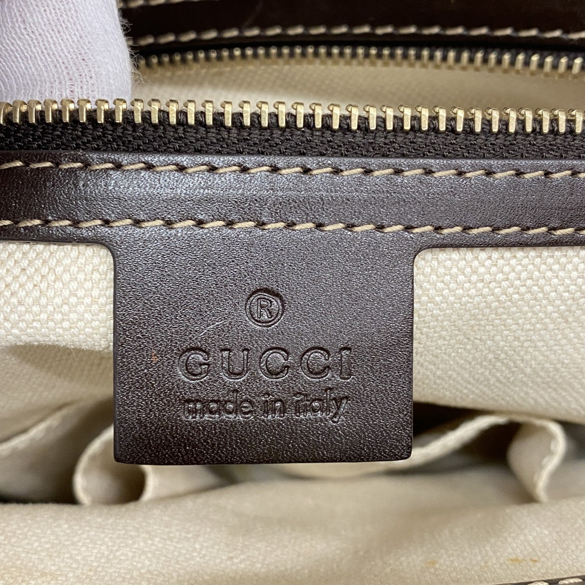 【5md5308】グッチ トートバッグ GGキャンバス/シェリーライン 257061 キャンバス ブラウン シャンパンゴールド金具【中古】レディース