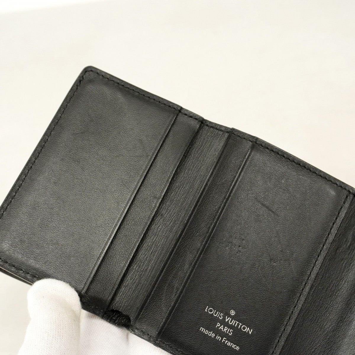 【5md5326】ルイヴィトン 三つ折り財布 マヒナ ポルトフォイユイリスXS M67498 ノワール【中古】レディース