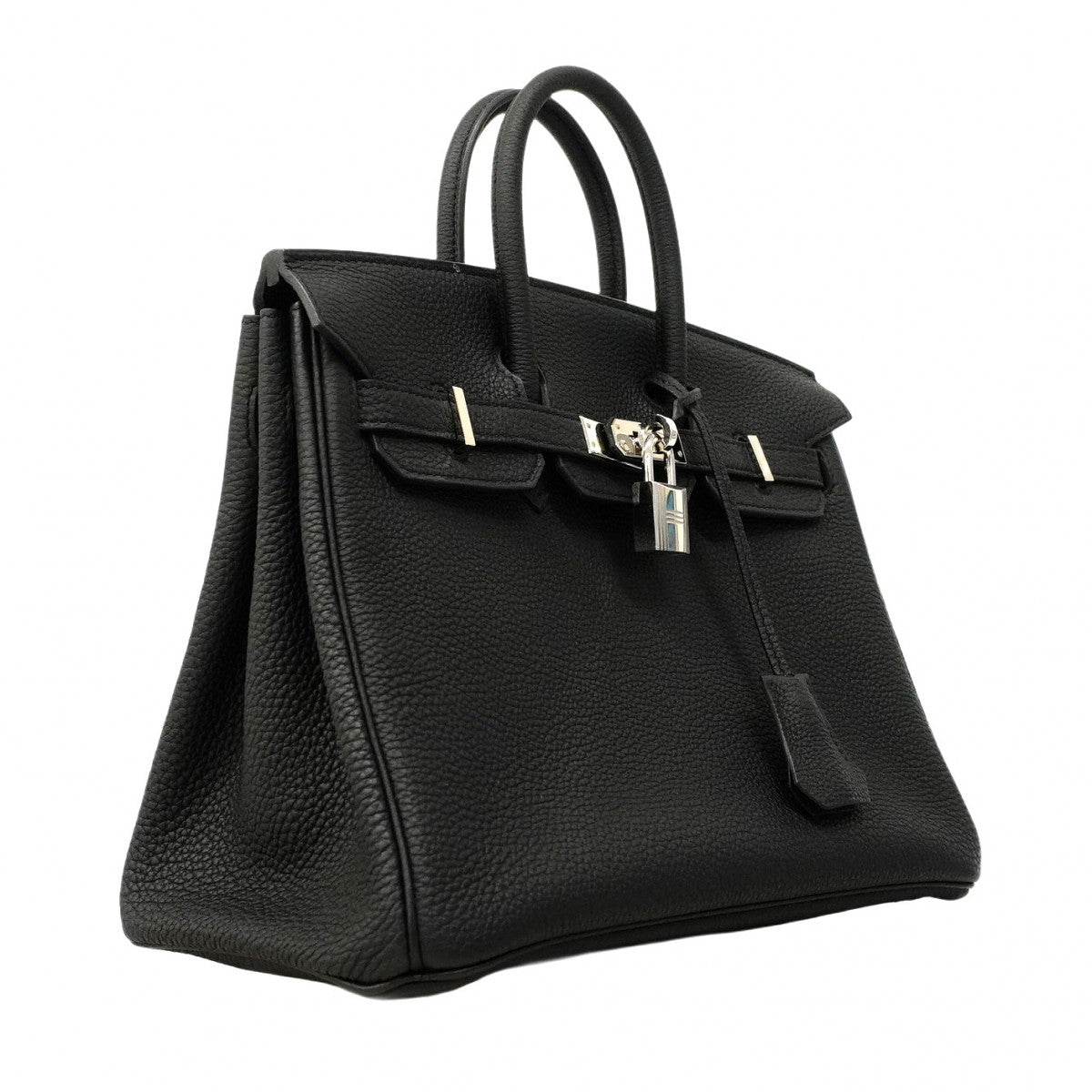 【5me5553-e-g】エルメス ハンドバッグ バーキン25 トゴ ブラック シルバー金具 U刻印【中古】レディース