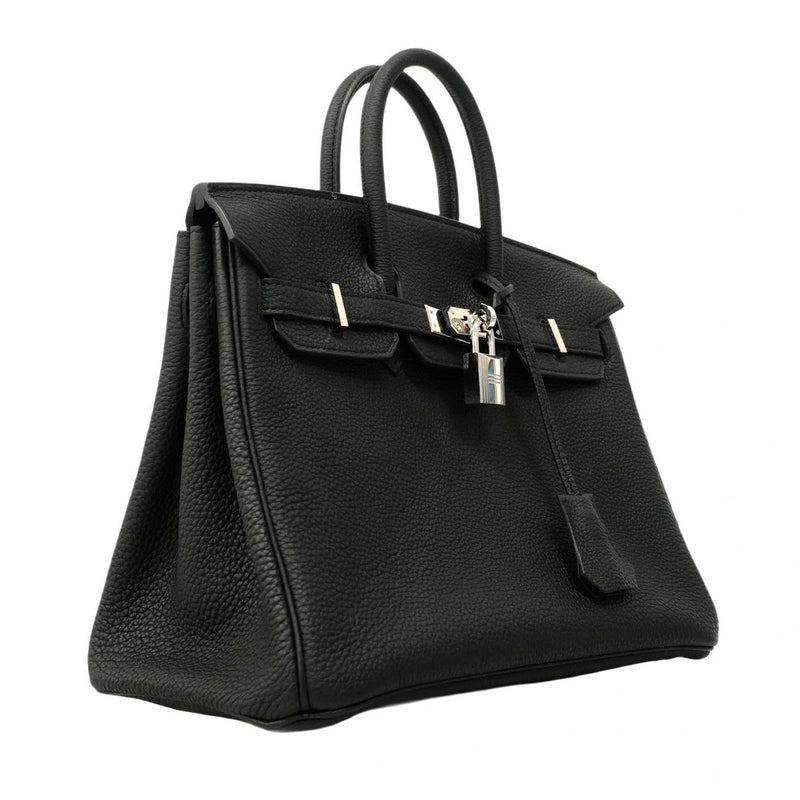 【5me5553-e-g】エルメス ハンドバッグ バーキン25 トゴ ブラック シルバー金具 U刻印【中古】レディース