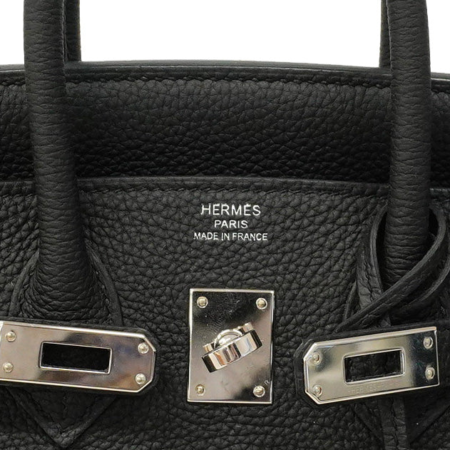 【5me5553-e-g】エルメス ハンドバッグ バーキン25 トゴ ブラック シルバー金具 U刻印【中古】レディース