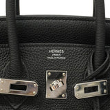 【5me5553-e-g】エルメス ハンドバッグ バーキン25 トゴ ブラック シルバー金具 U刻印【中古】レディース