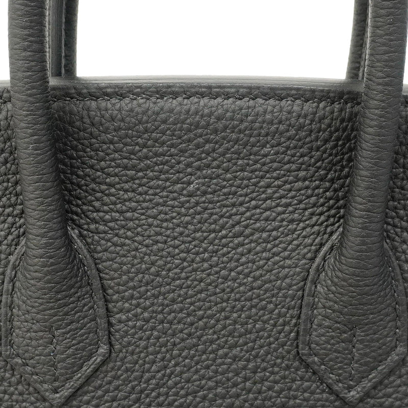 【5me5553-e-g】エルメス ハンドバッグ バーキン25 トゴ ブラック シルバー金具 U刻印【中古】レディース