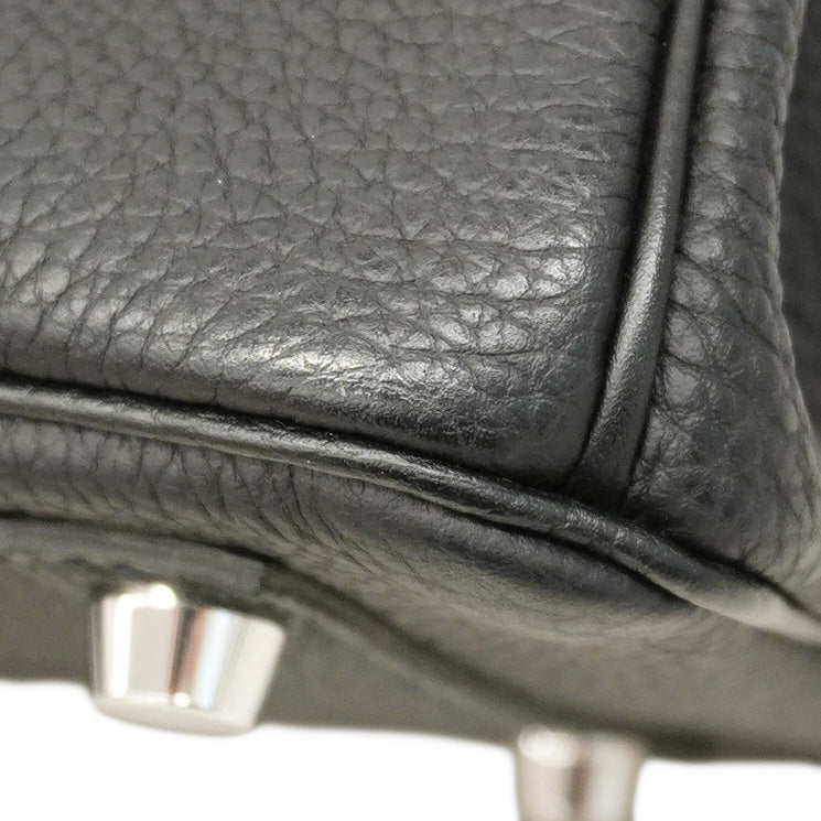 【5me5553-e-g】エルメス ハンドバッグ バーキン25 トゴ ブラック シルバー金具 U刻印【中古】レディース