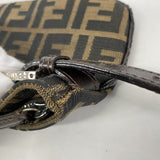 【5me5680】フェンディ ショルダーバッグ ズッカ ナイロンキャンバス ブラウン シルバー金具【中古】レディース