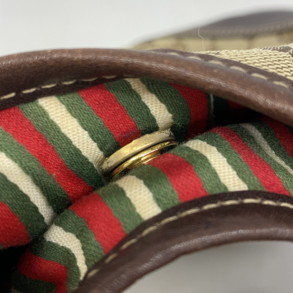 【5me5682】グッチ ショルダーバッグ GGキャンバス インターロッキングG 169947 キャンバス ブラウン シャンパンゴールド金具【中古】レディース