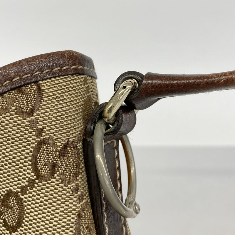 【5me5682】グッチ ショルダーバッグ GGキャンバス インターロッキングG 169947 キャンバス ブラウン シャンパンゴールド金具【中古】レディース