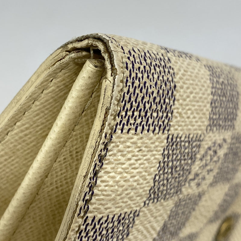 【5me5685】ルイヴィトン 長財布 ダミエ・アズール ポルトフォイユサラ N61735 ホワイト【中古】レディース