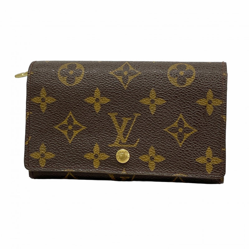 【5me5686】ルイヴィトン 財布 モノグラム ポルトモネビエトレゾール M61730 ブラウン【中古】レディース