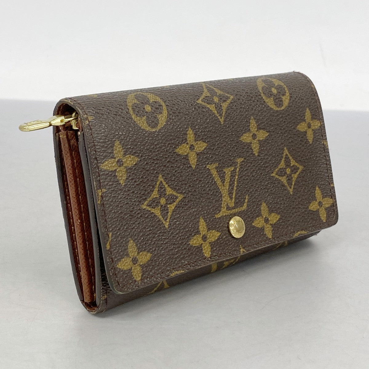 【5me5686】ルイヴィトン 財布 モノグラム ポルトモネビエトレゾール M61730 ブラウン【中古】レディース