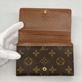 【5me5686】ルイヴィトン 財布 モノグラム ポルトモネビエトレゾール M61730 ブラウン【中古】レディース