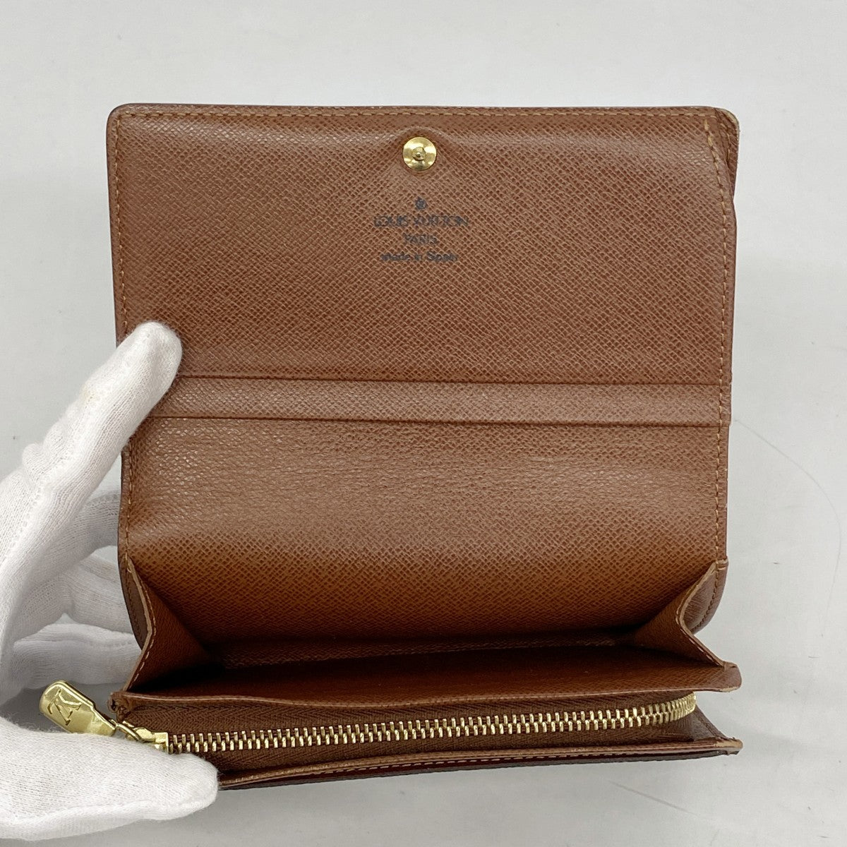 【5me5686】ルイヴィトン 財布 モノグラム ポルトモネビエトレゾール M61730 ブラウン【中古】レディース