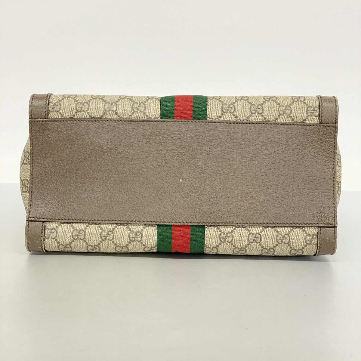 【5me5709】グッチ トートバッグ オフィディア 524537 PVC ブラウン ゴールド金具 2wayバッグ【中古】レディース