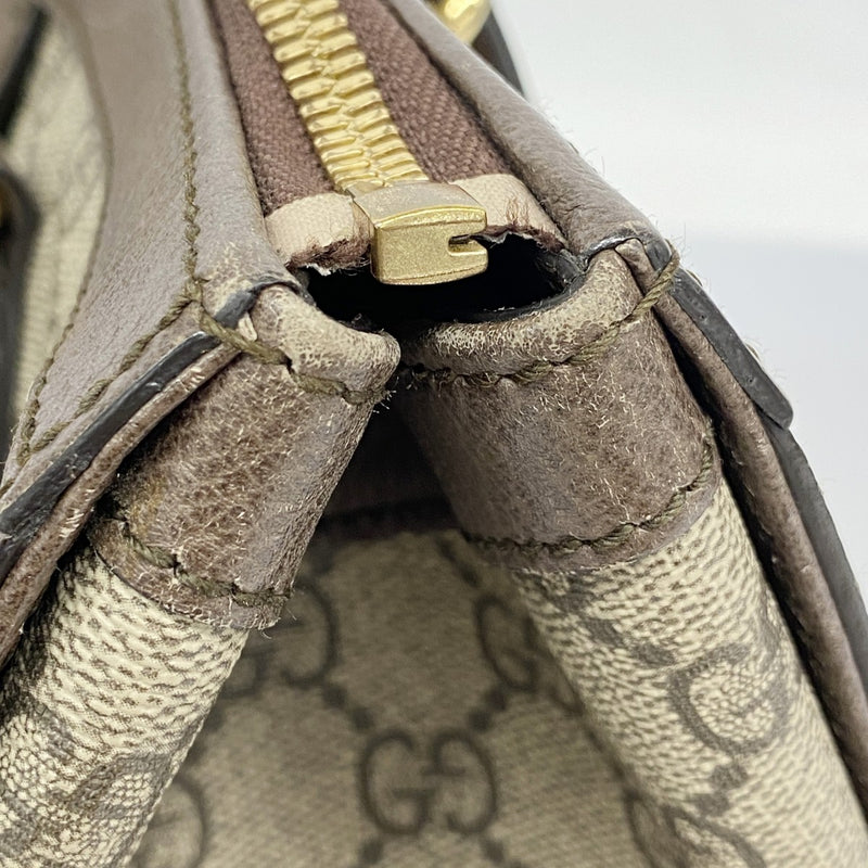 【5me5709】グッチ トートバッグ オフィディア 524537 PVC ブラウン ゴールド金具 2wayバッグ【中古】レディース