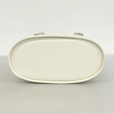 【5me5710】サルヴァトーレフェラガモ ハンドバッグ ガンチーニ レザー ホワイト シルバー金具 2wayバッグ【中古】レディース