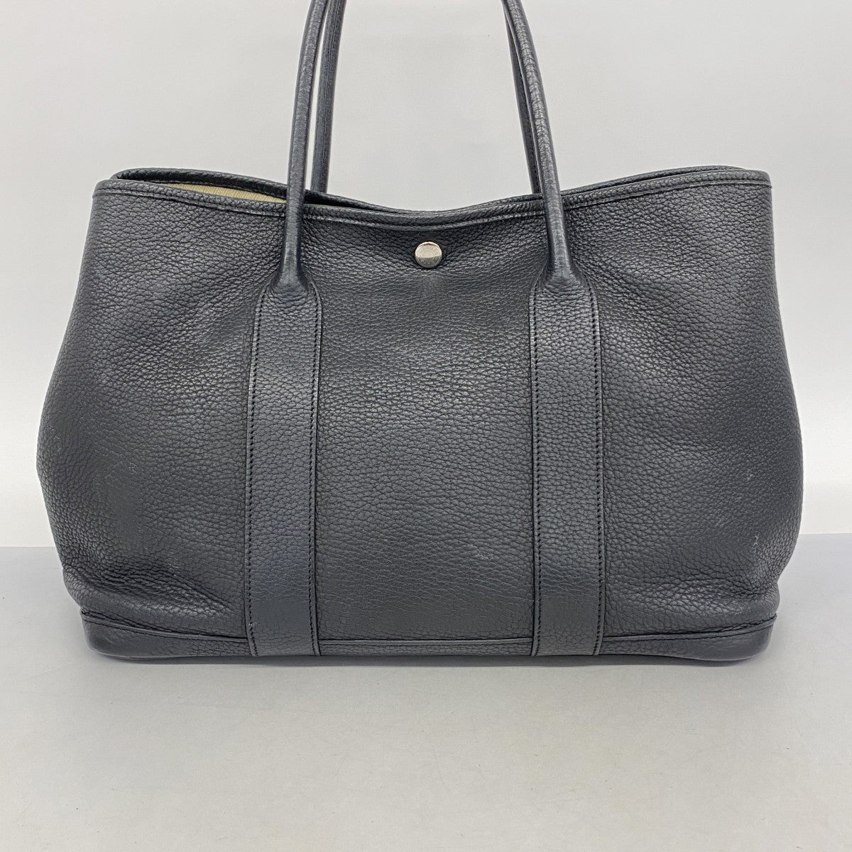 【5me5721-h】エルメス トートバッグ ガーデンパーティPM ネゴンダ ブラック シルバー金具 □L刻印【中古】レディース