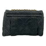 【5me5724-h】シャネル ショルダーバッグ マトラッセ Wチェーン レザー ブラック ゴールド金具【中古】レディース