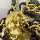 【5me5726-h】シャネル ベルト チェーン ブラック ゴールド ゴールド金具【中古】レディース