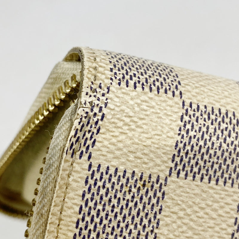 【5me5744】ルイヴィトン 長財布 ダミエ・アズール ジッピーウォレット N60019 ホワイト【中古】メンズ レディース ユニセックス
