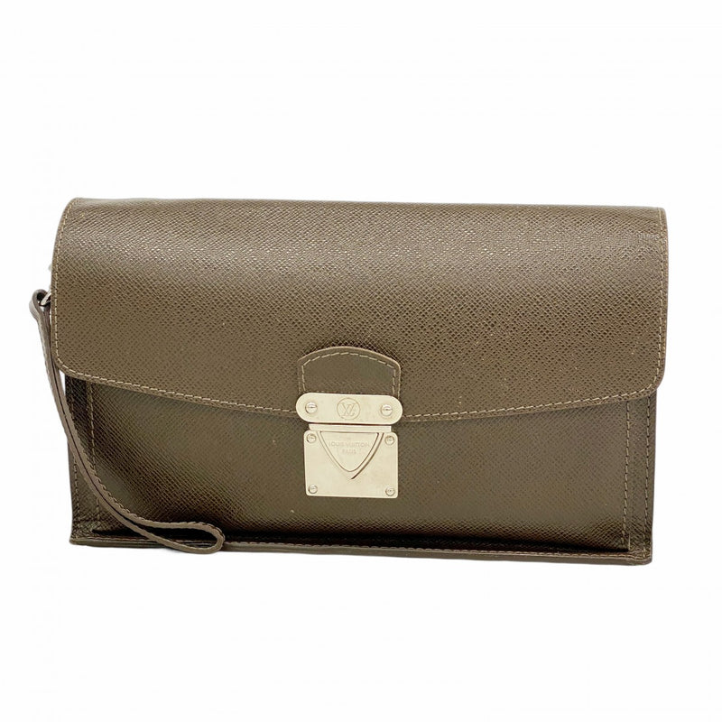 【5me5749】ルイヴィトン クラッチバッグ タイガ ベライア M32598 グリズリ【中古】メンズ